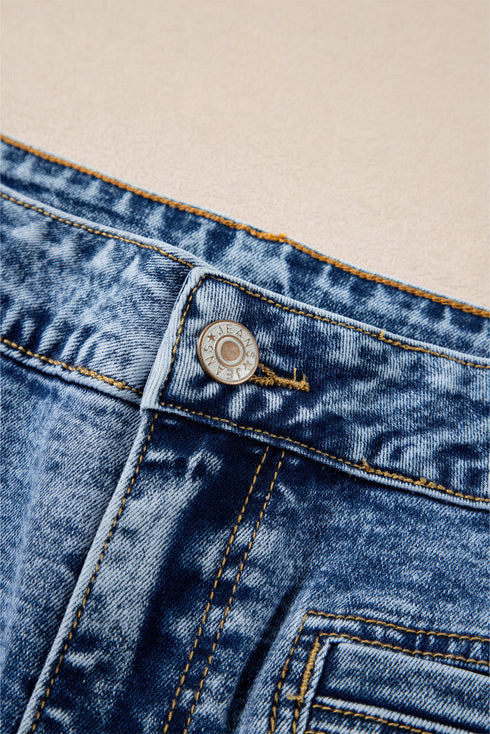 Patch Pocket Straight Leg Loose Fit Jeans